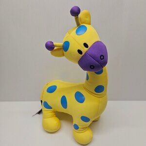 Wishpets Squeezhies Yellow and Blue Spotted Giraffe Microbeads Plush Toy 15 Inch